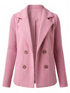 Women’s Double-Breasted Knit Sleeve Blazer