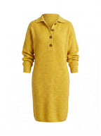 Women’s Button-Neck Knit Sweater Dress