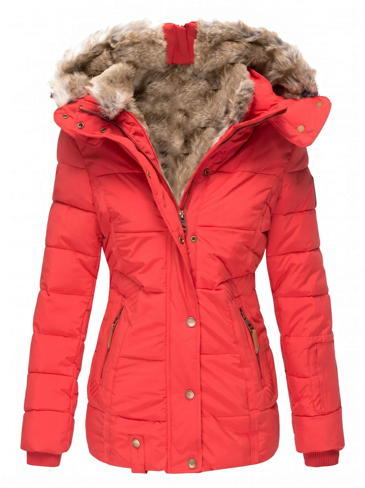Women’s Hooded Fur-Trim Quilted Puffer Jacket