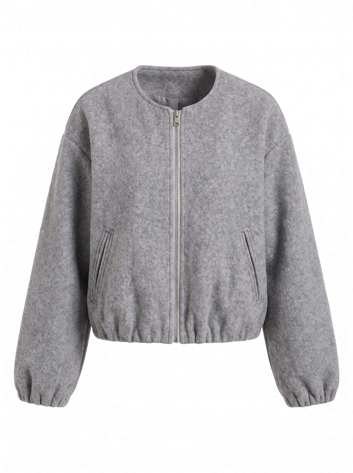 Women’s Cropped Bomber Jacket with Zip Front