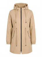 Women’s Hooded Longline Jacket with Drawstring Details