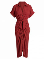Women’s Ruched Midi Summer Dress