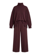 Women’s Relaxed Knit Top and Wide-Leg Trouser Set