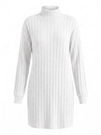 Women’s Ribbed Knit Turtleneck Mini Dress