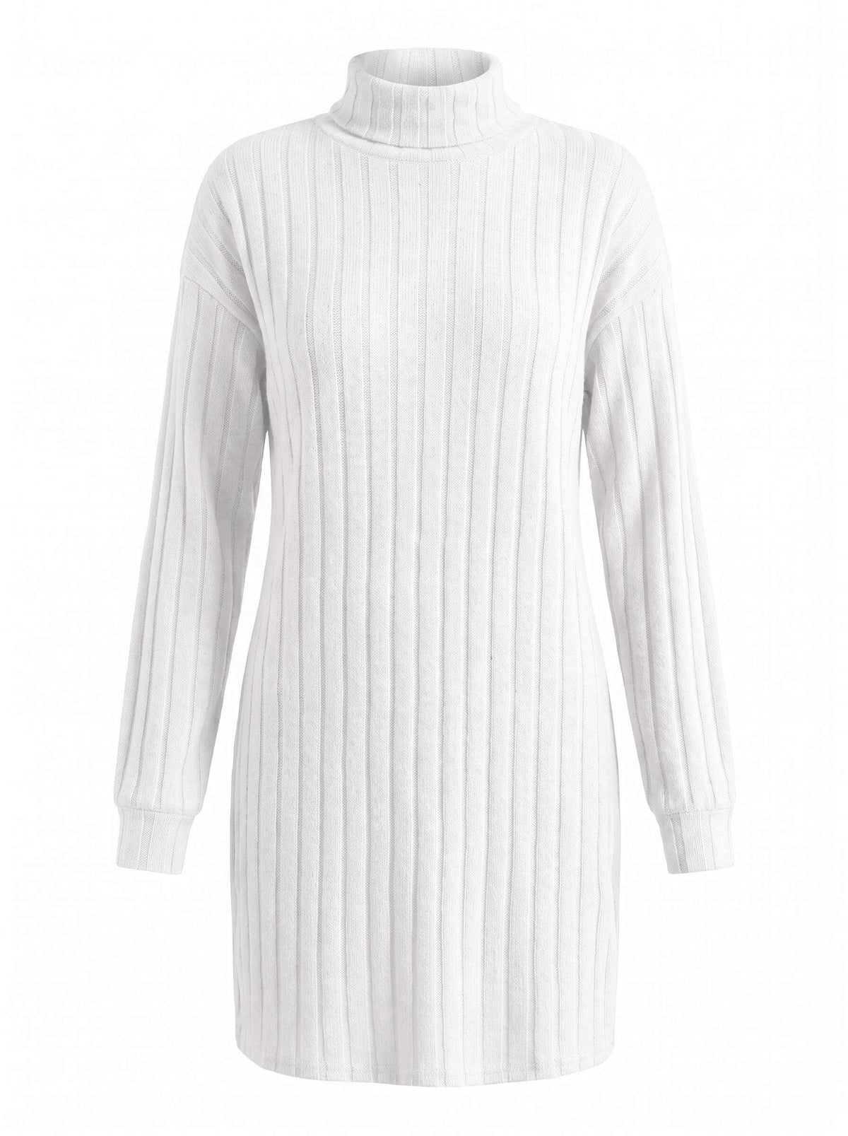Women’s Ribbed Knit Turtleneck Mini Dress