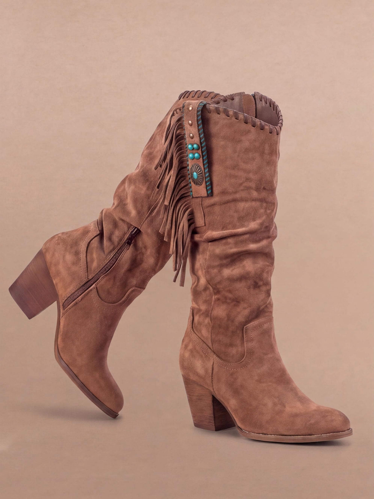 Women’s Fringe Mid-Calf Western Boots
