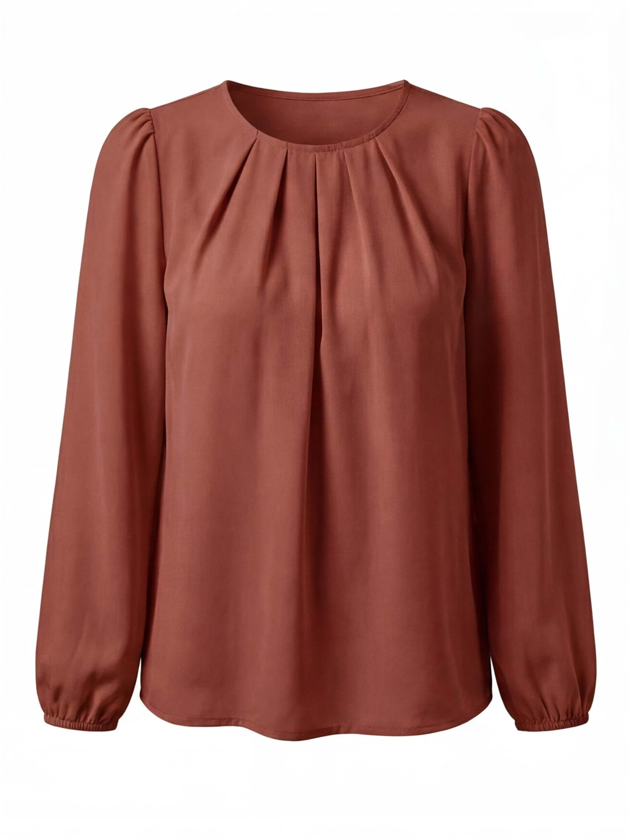 Women’s Top – Pleated Puff Sleeve Blouse