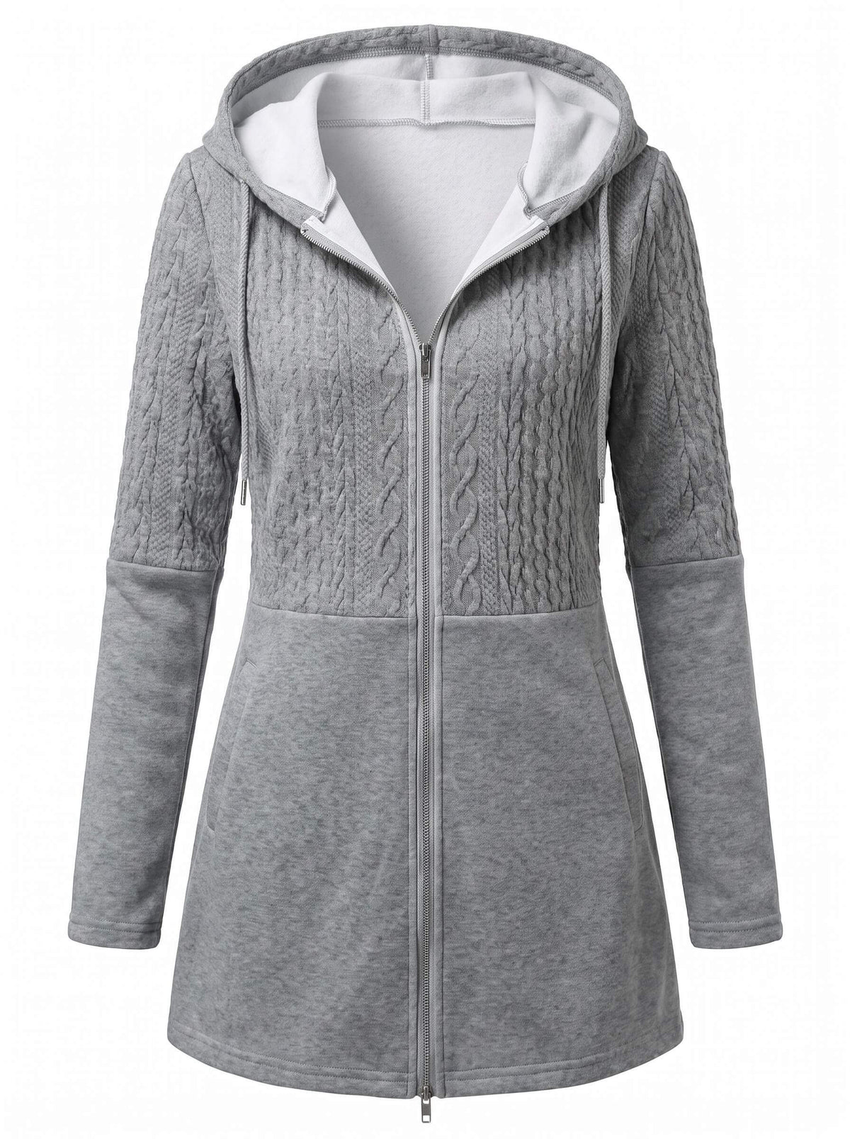 Women’s Textured Hooded Zip-Up Jacket