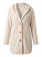 Women’s Textured Faux Fur Button Jacket
