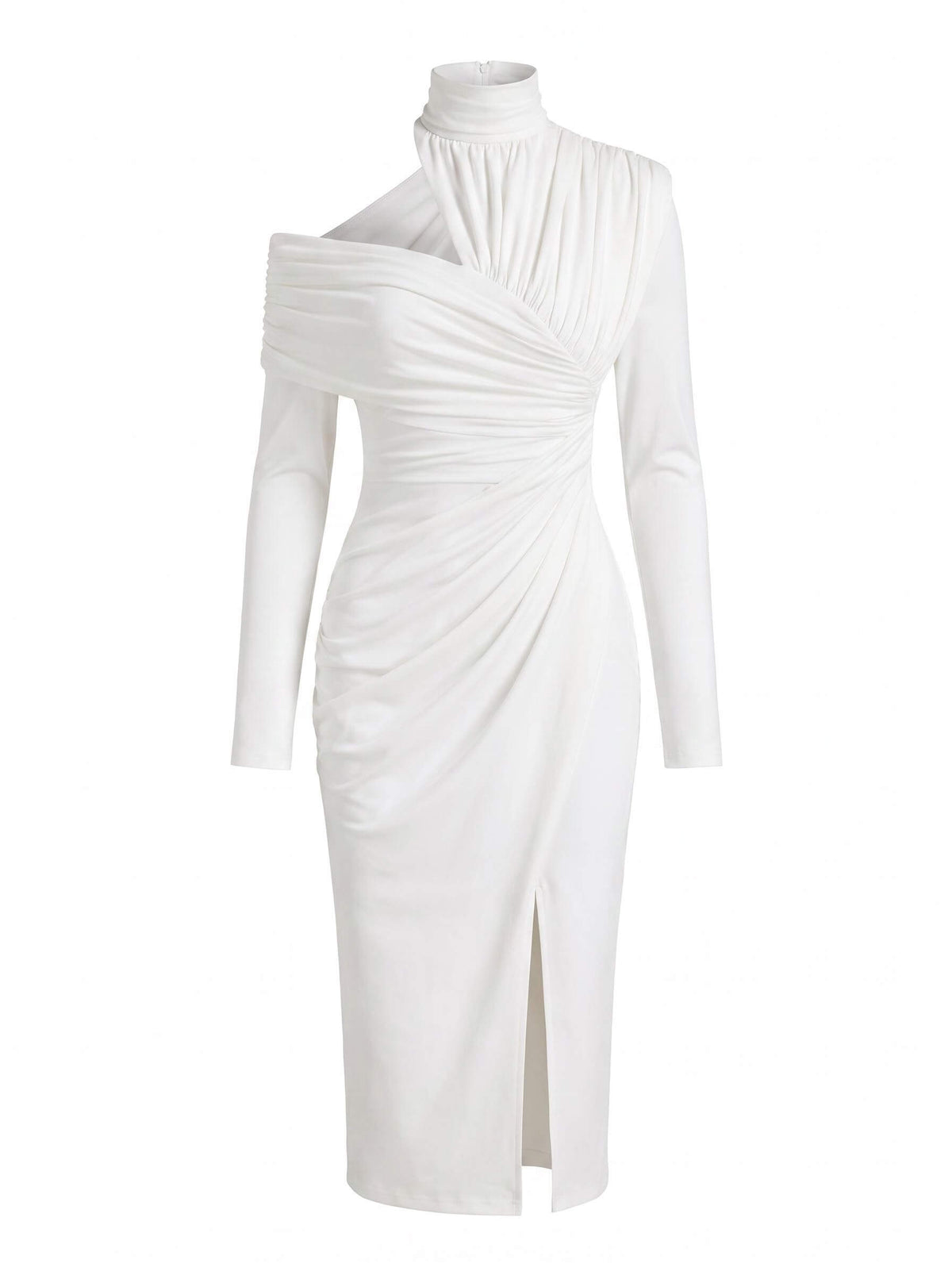 Women’s Asymmetric Off-Shoulder Draped Midi Dress