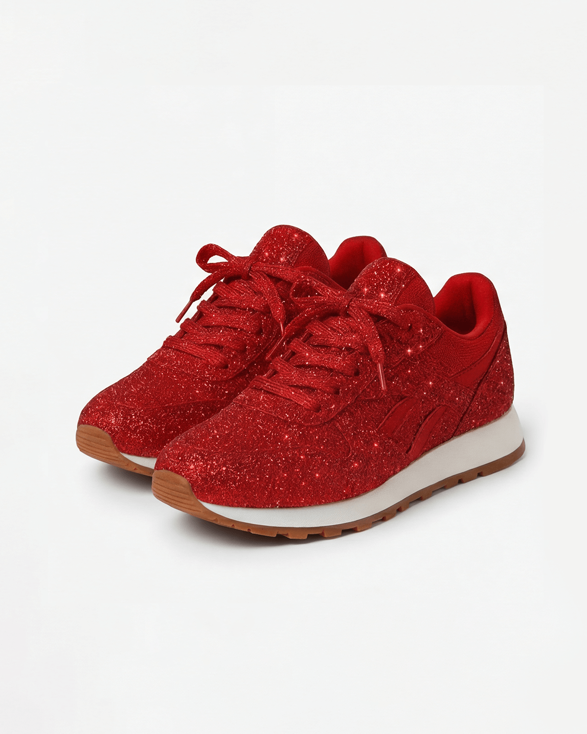 Women’s Glitter Sneakers- Low-Top Lace-Up
