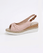 Women’s Platform Wedge Sandals- Knotted Slingback