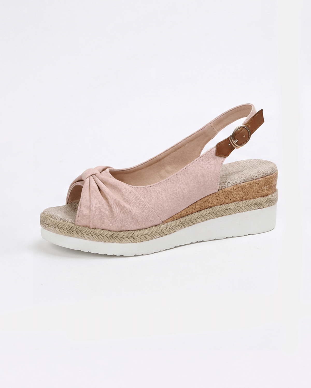 Women’s Platform Wedge Sandals- Knotted Slingback