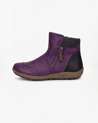 Women’s Ankle Boots- Knit-Cuff Side-Zip