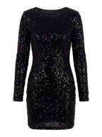 Women’s Long Sleeve Sequin Mini Party Dress