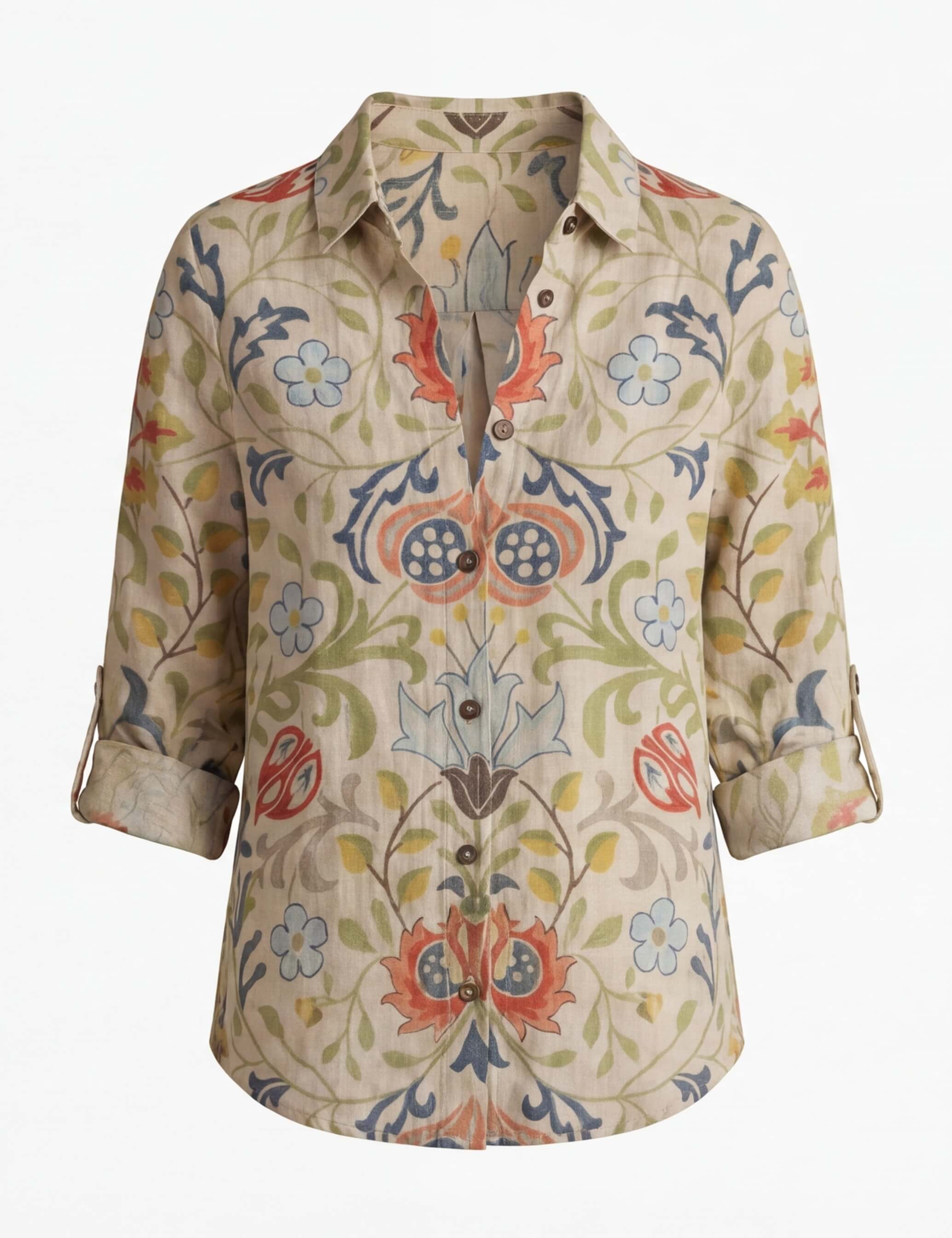 Women’s Floral Button-Up Blouse