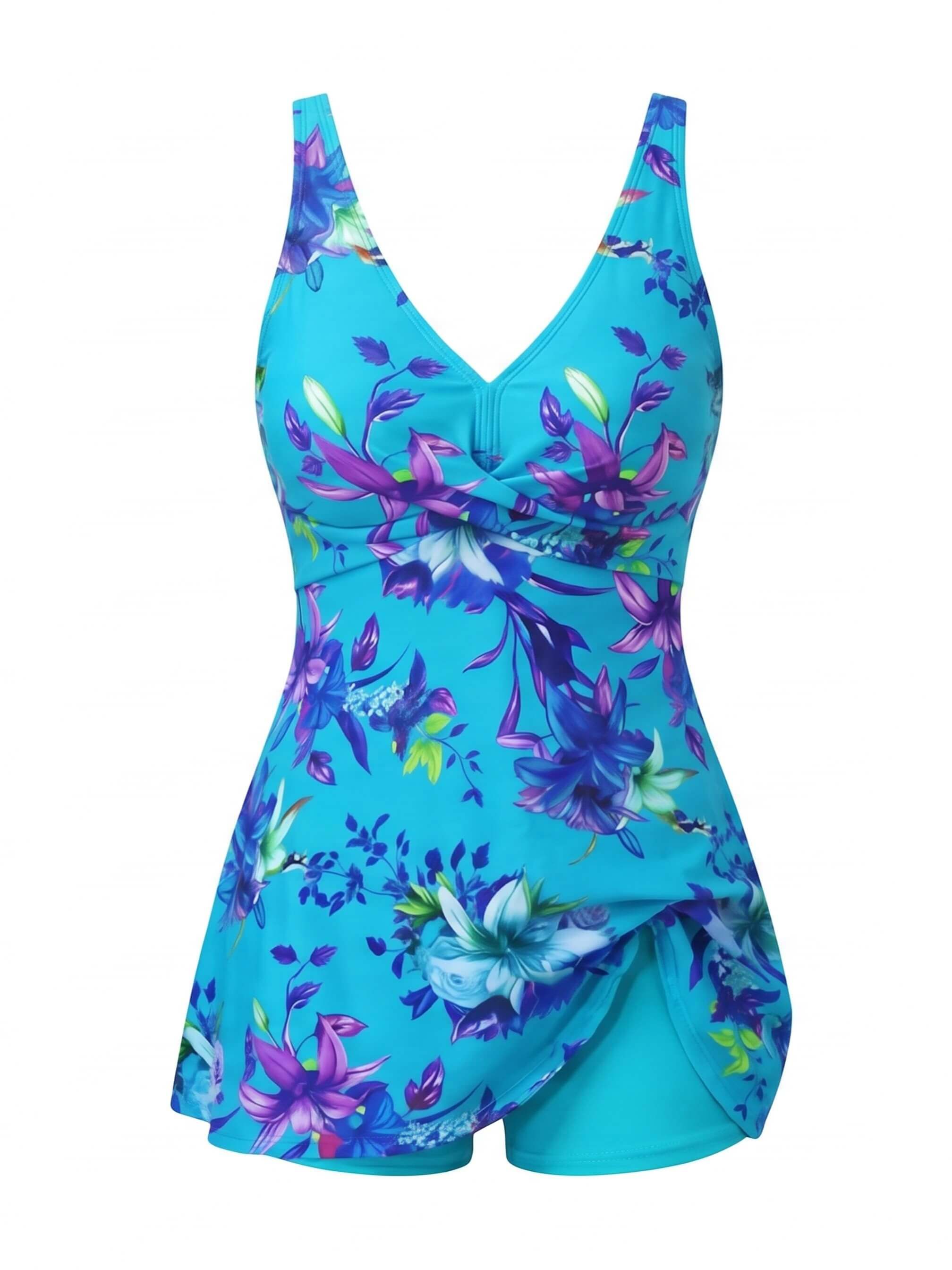 Women’s Floral Flounce Detail One-Piece Swimsuit