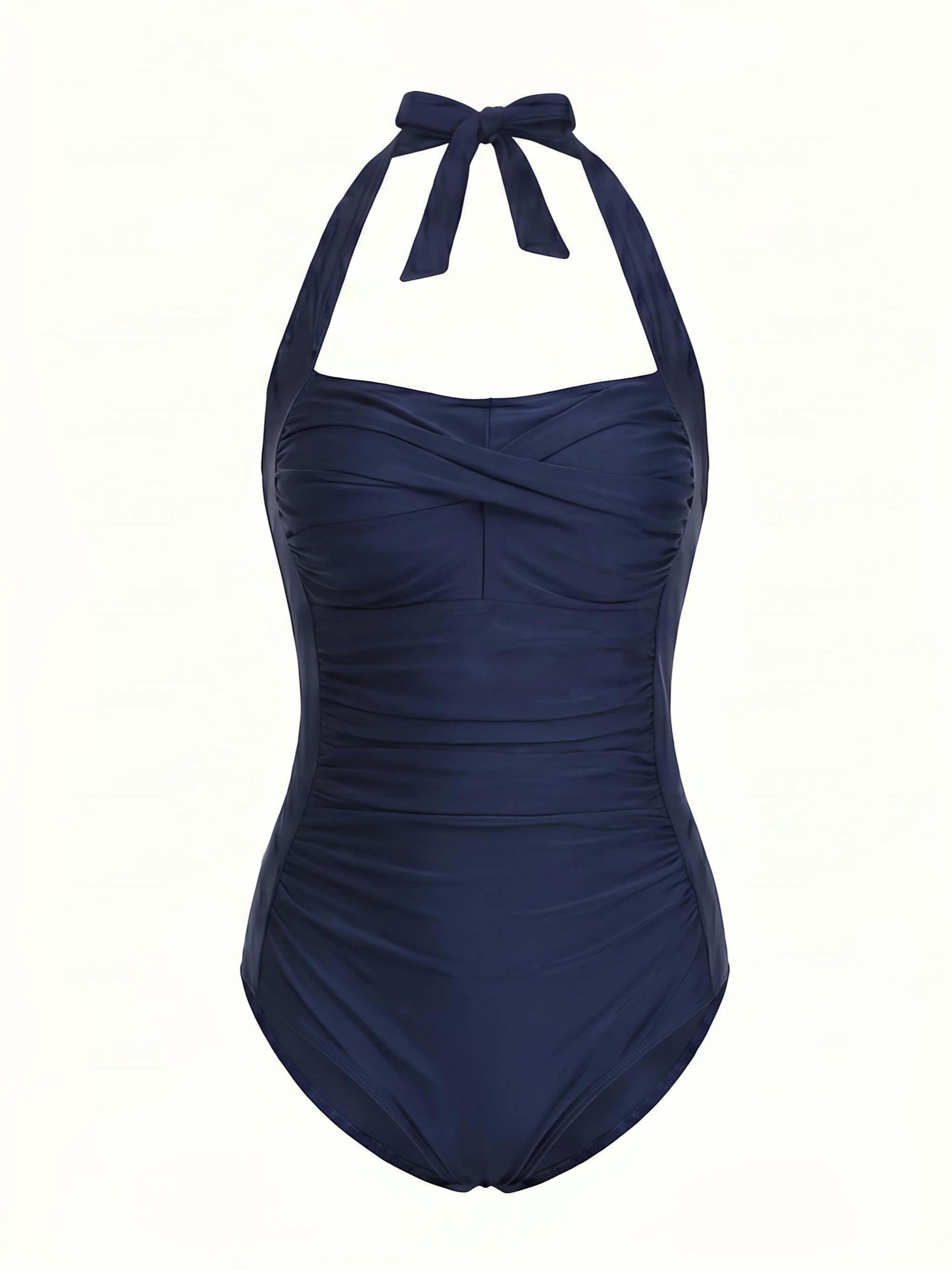 Women’s Halter Ruched One-Piece Swimsuit