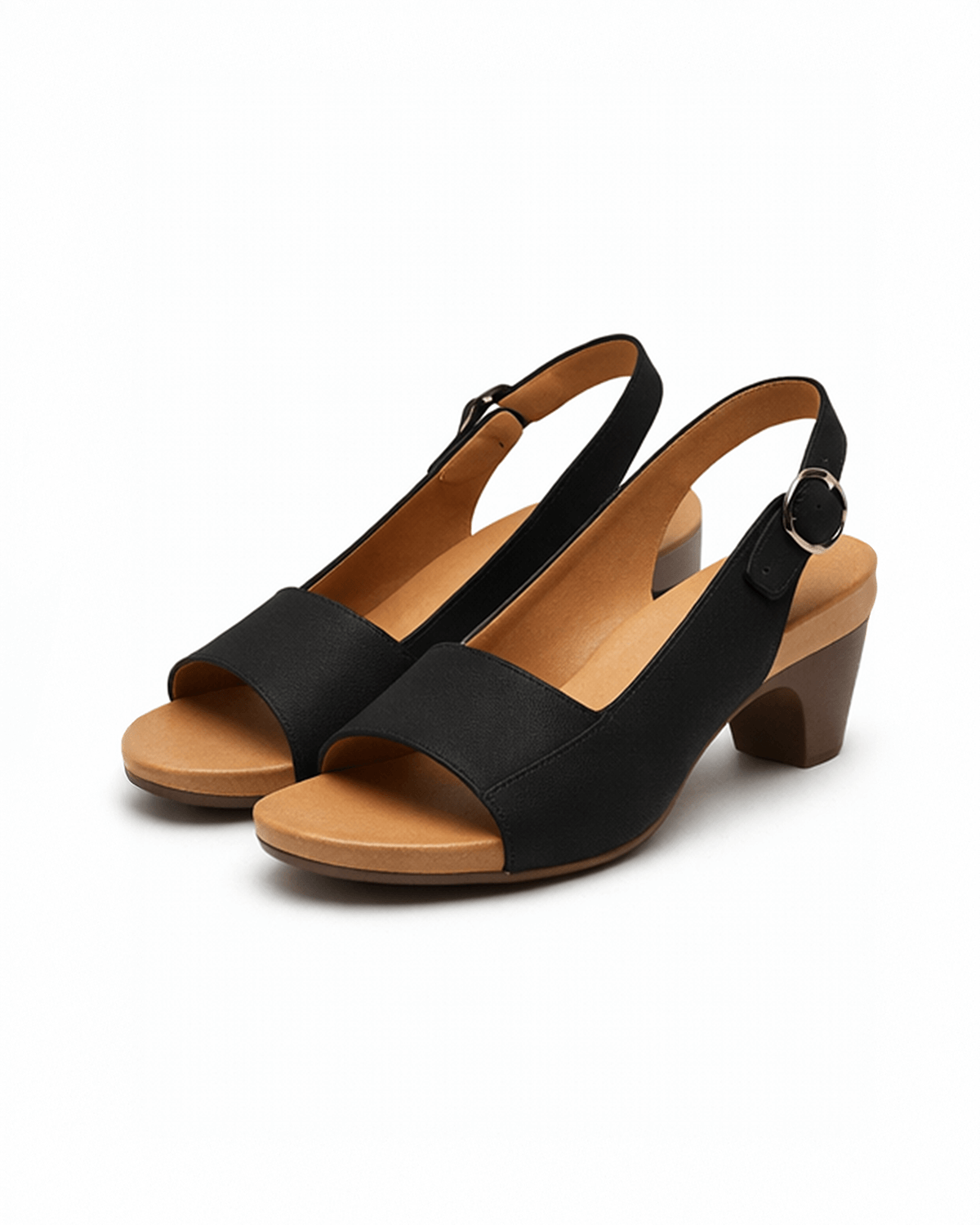 Women’s Block Heel Sandals- Minimal Slingback