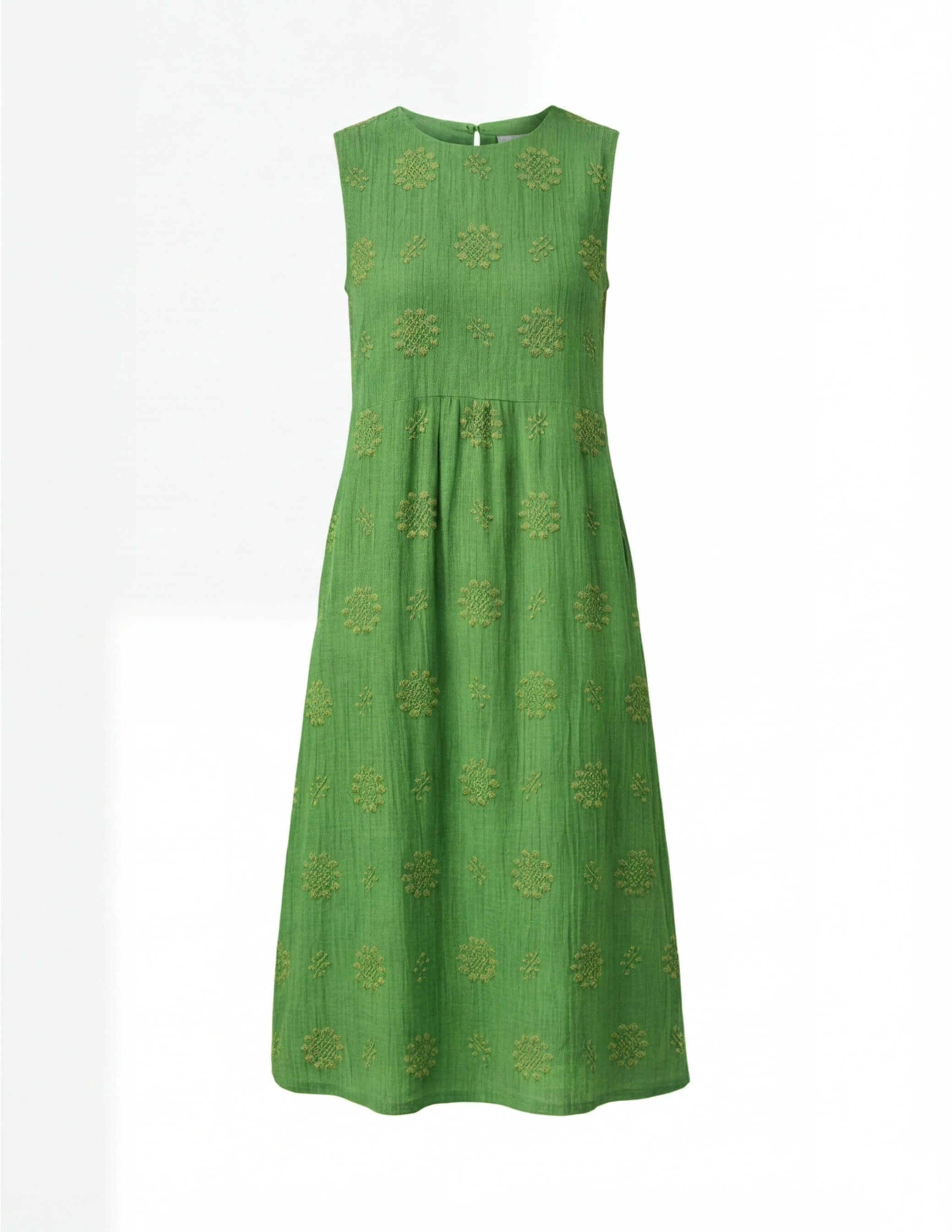 Women’s Dress – Embroidered Sleeveless Midi Dress
