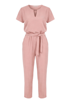 Women’s Jumpsuit – Elegant Tailored Short-Sleeve Jumpsuit