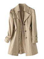 Women’s Double-Breasted Trench Coat with Wide Lapels