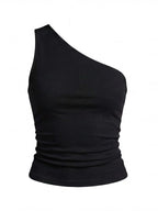 Women’s Asymmetric One-Shoulder Tank Top – Minimalist Stretch Design