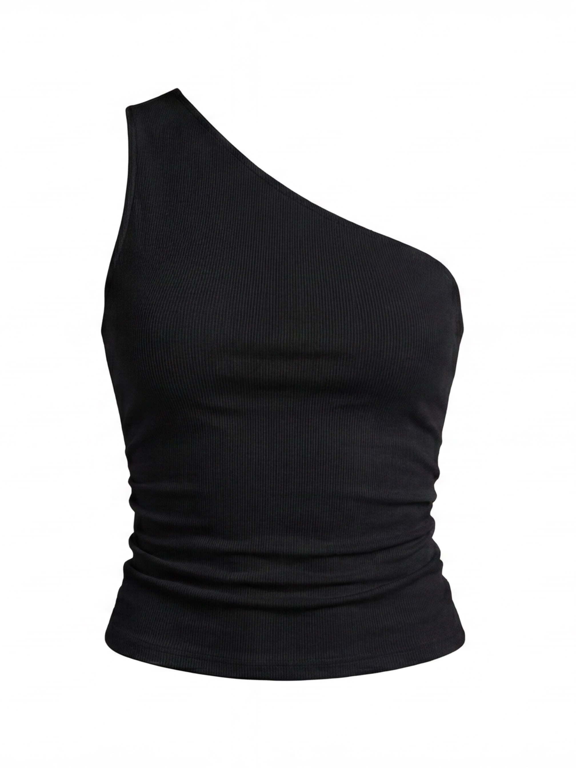 Women’s Asymmetric One-Shoulder Tank Top – Minimalist Stretch Design