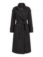 Women’s Double-Breasted Belted Trench Coat with Longline Silhouette