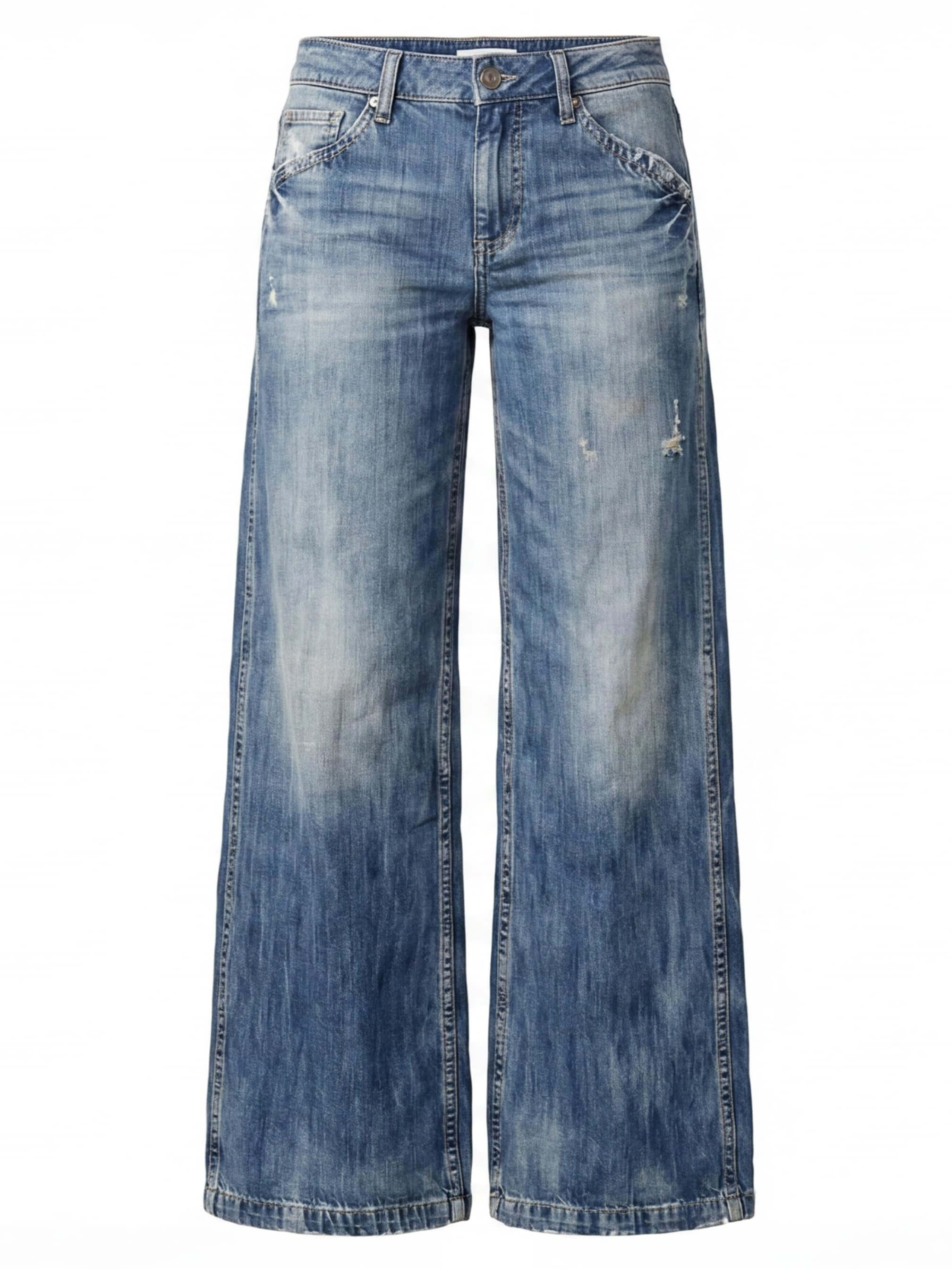 Women's wide-leg jeans with ripped details
