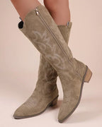 Ryder Embroidered Knee-High Boots