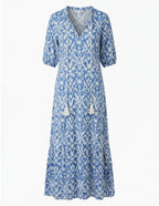 Women’s Dress – Boho Maxi Dress with Tassel Detail