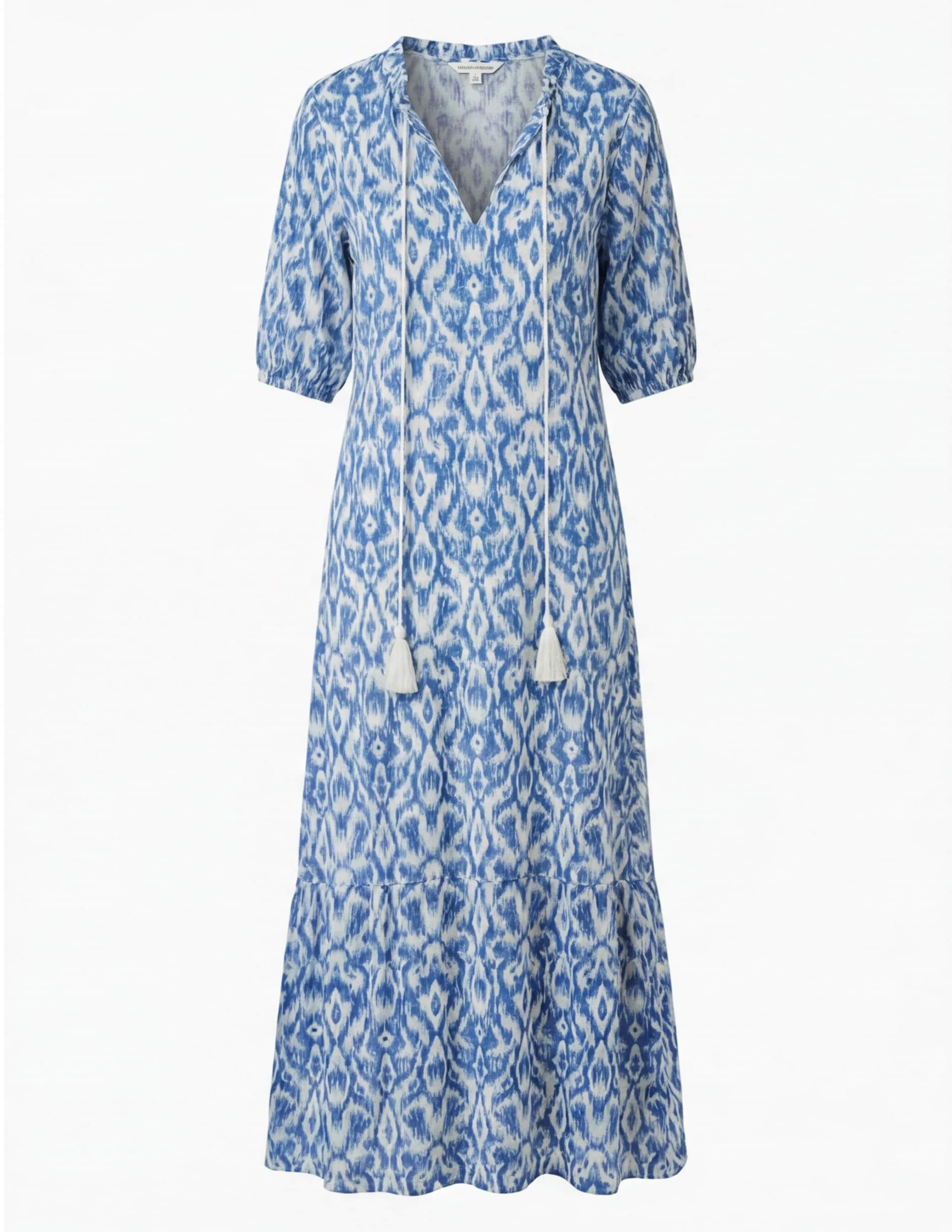 Women’s Dress – Boho Maxi Dress with Tassel Detail