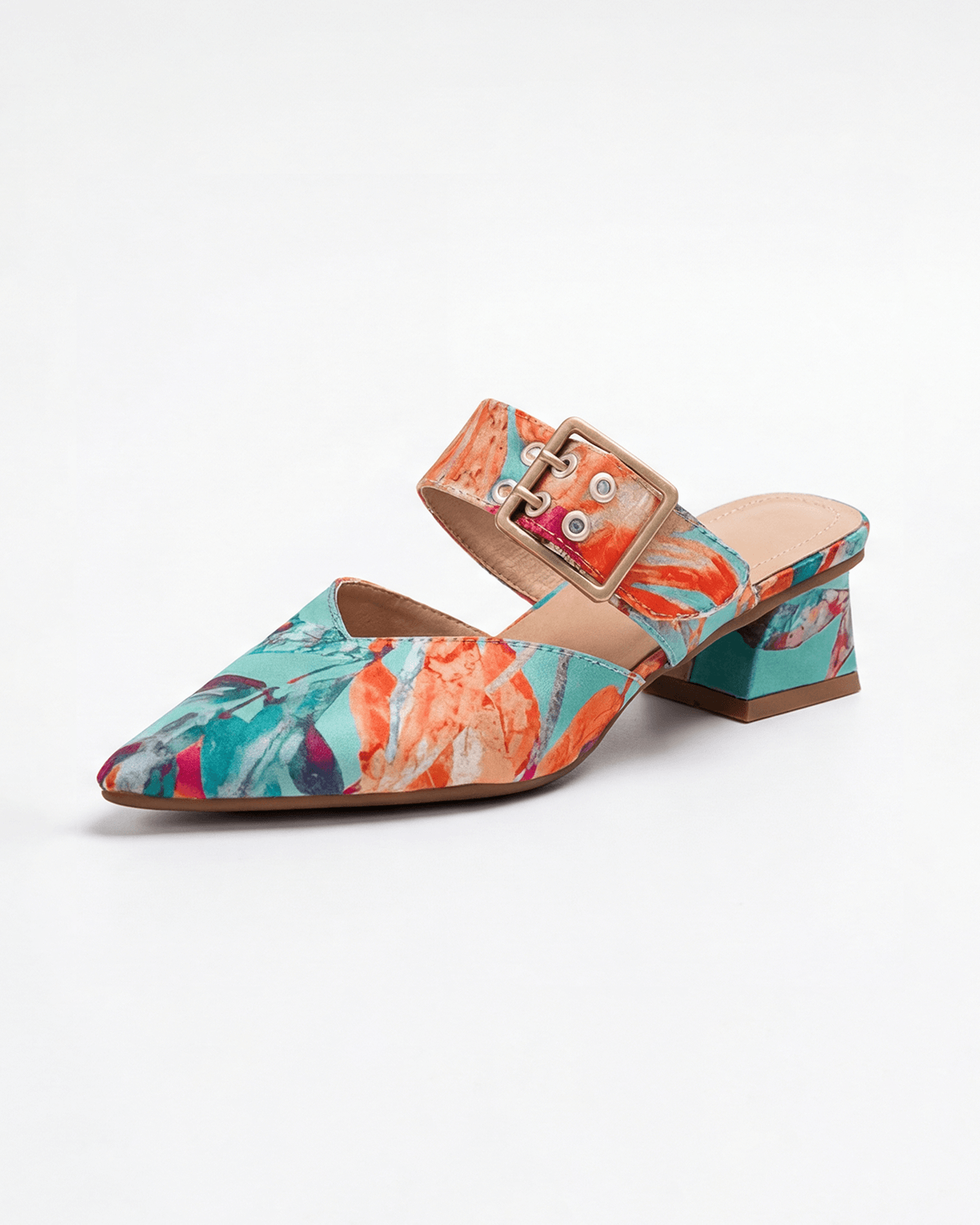 Women’s Slingback Block Heels- Buckle Strap