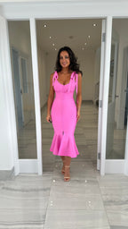 Amara Fishtail Bandage Dress – Candy Pink