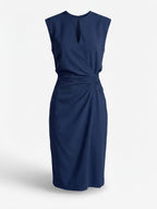 Women’s Sleeveless Keyhole Ruched Midi Dress