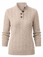 Women’s Cable Knit Button-Up Sweater