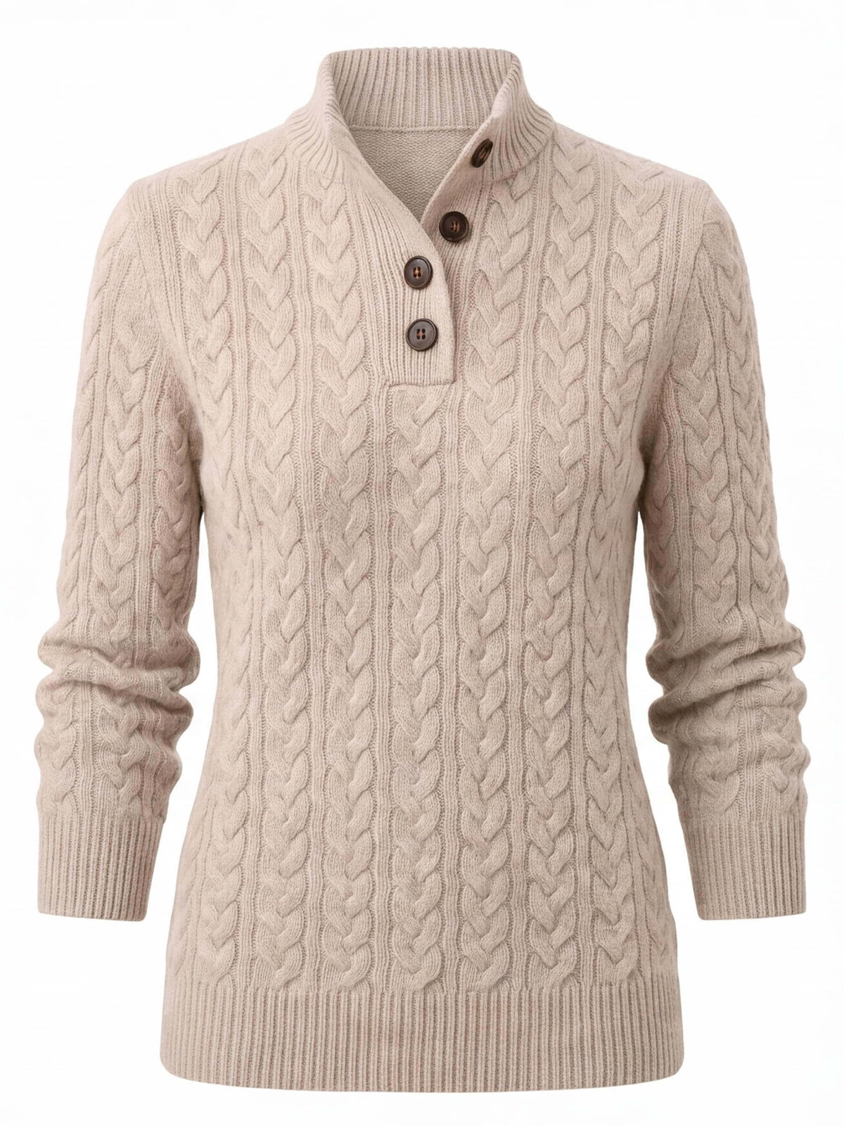 Women’s Cable Knit Button-Up Sweater