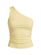 Women’s Asymmetric One-Shoulder Tank Top – Minimalist Stretch Design