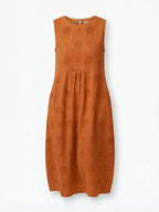 Women’s Dress – Embroidered Sleeveless Midi Dress