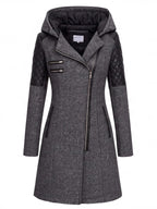 Women’s Textured Hooded Zip-Up Coat