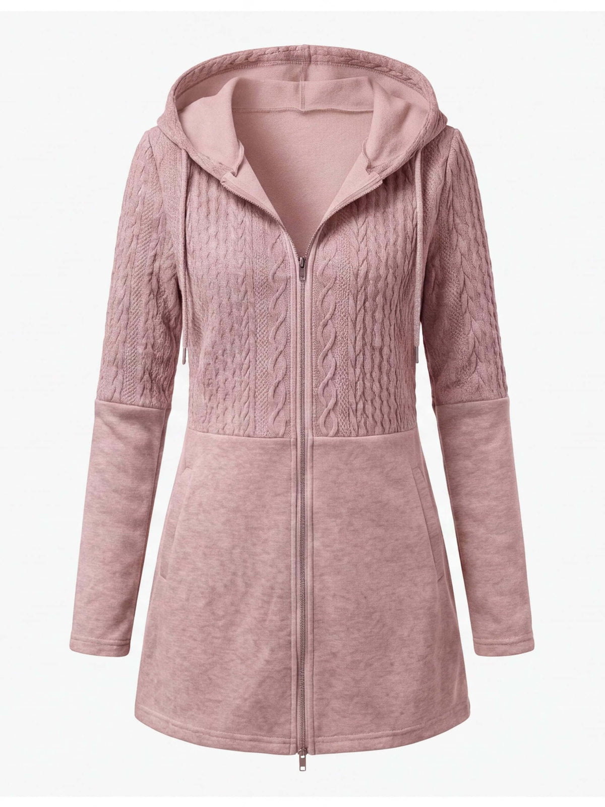 Women’s Textured Hooded Zip-Up Jacket