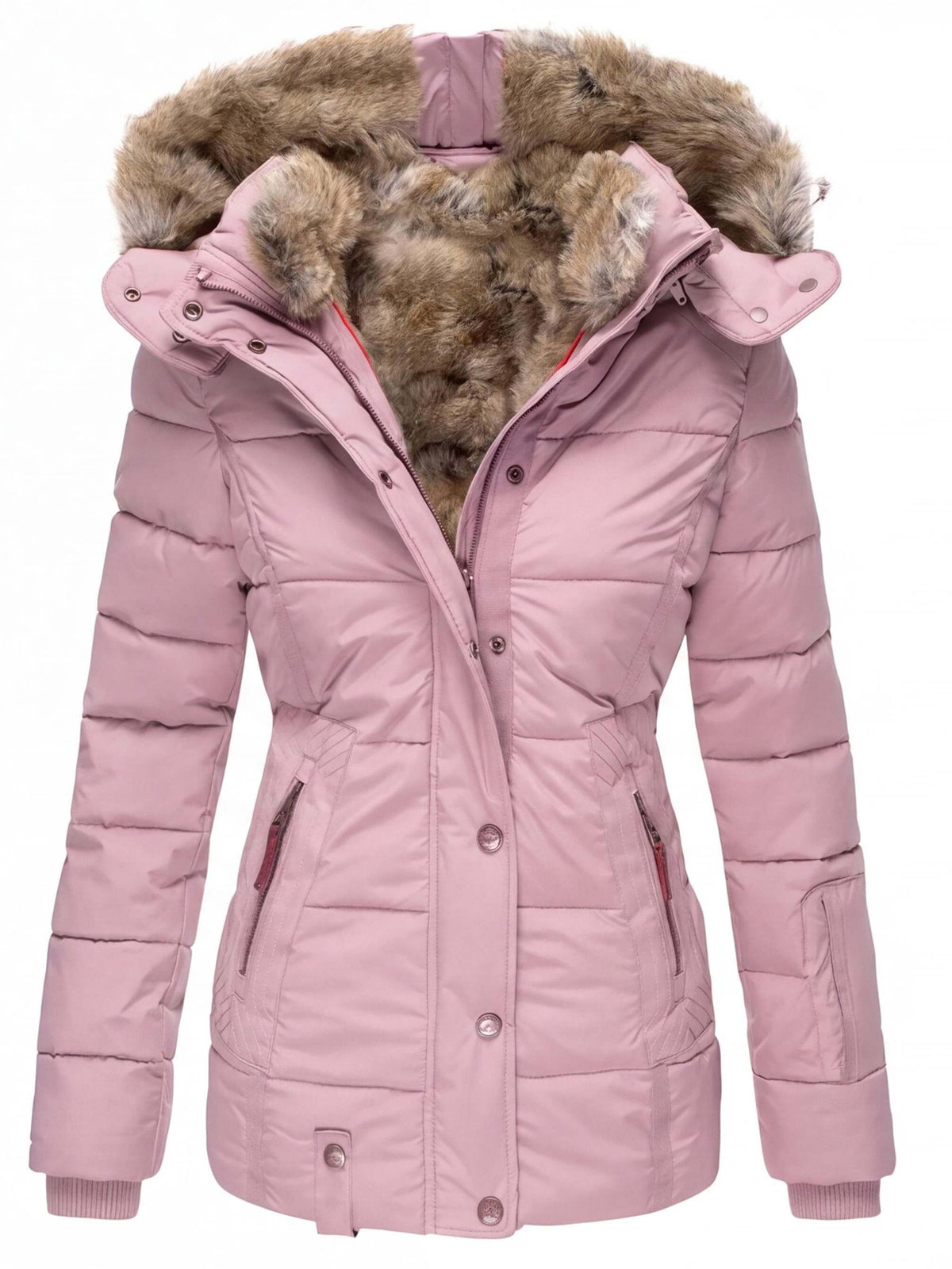Women’s Hooded Fur-Trim Quilted Puffer Jacket