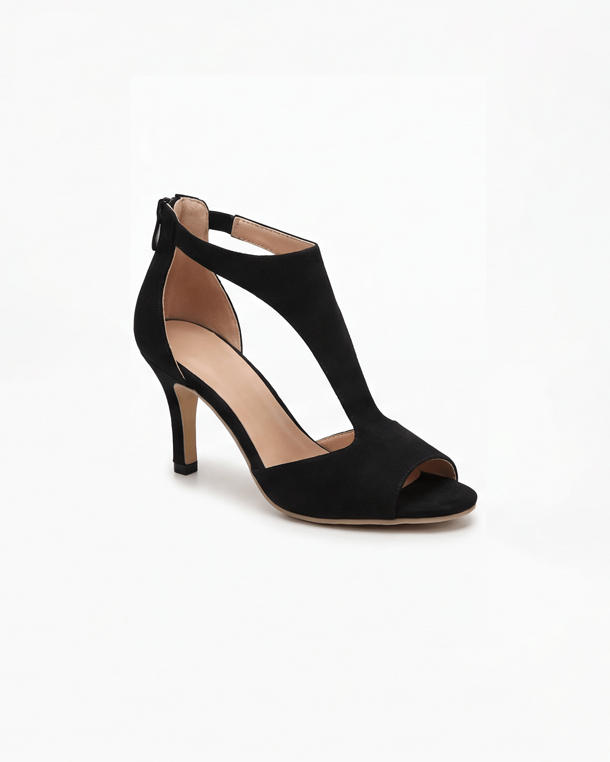 Women’s Block Heel Pumps- Cutout Peep-Toe