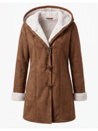 Women’s Hooded Toggle-Front Faux Shearling Coat