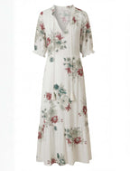 Women’s Dress – Boho Maxi Dress with Tassel Detail