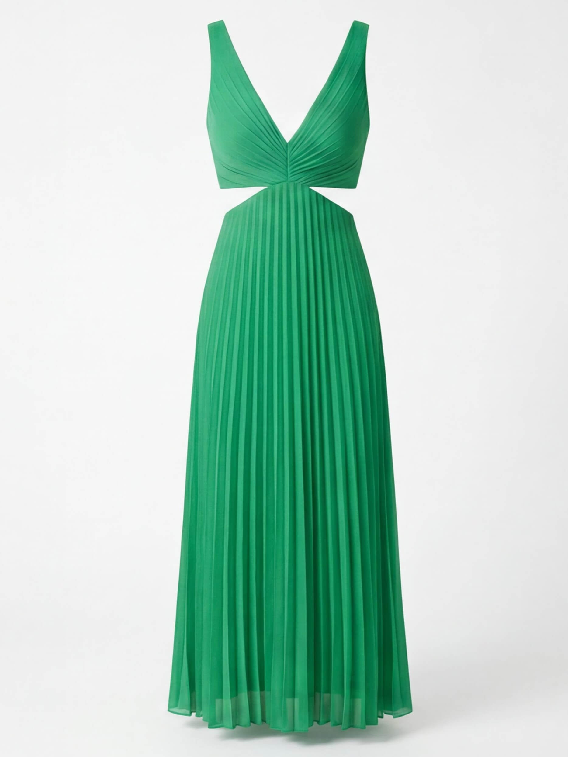 Women’s Dress – Pleated Backless Midi Dress