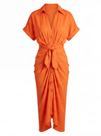 Women’s Ruched Midi Summer Dress