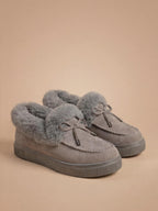 Women’s Wide-Fit Winter Slip-On Shoes – Faux-Fur Trim