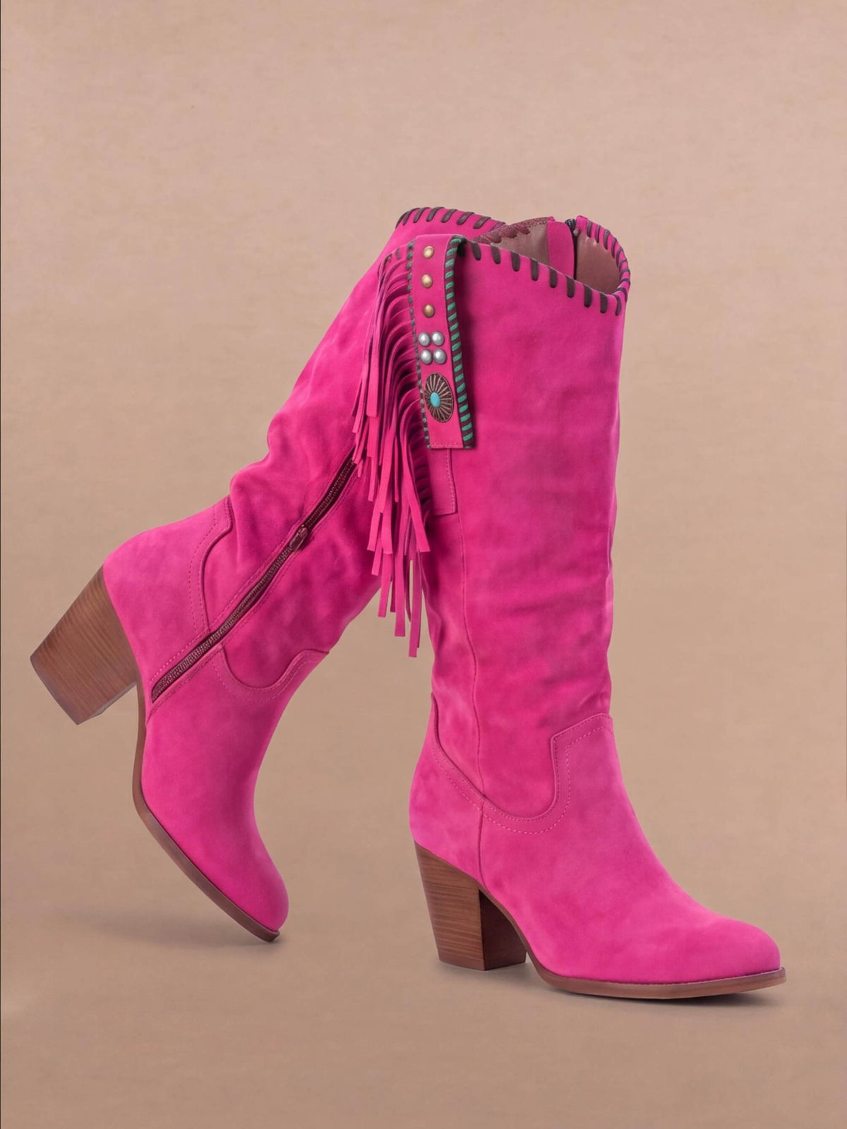 Women’s Fringe Mid-Calf Western Boots
